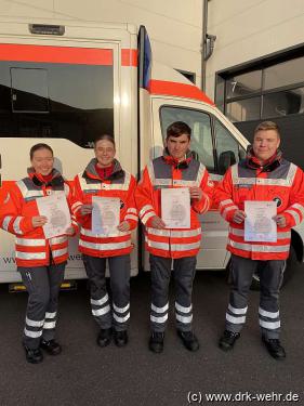 Voller Stolz präsentieren die Teilnehmer des OV Wehr ihre Urkunden. Vlnr: Miriam Frevel, Emelie Gisa, Lars Rau und Ben Frick.